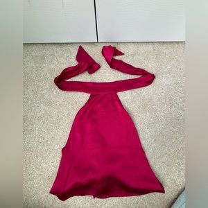 GORGEOUS Rose Pink Halter Neck Tie Shirt